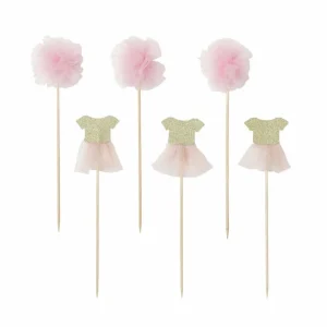 Talking Tables Canapéflaggor Rosa Pom Pom & Tutu 12 st - We Heart Pink