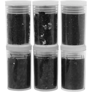 Glitter och Paljetter Svart 6x5 g