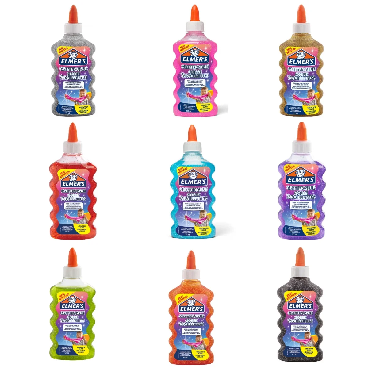 Elmer’s Glitter Färg 177 ml PVA Lim Till Slime