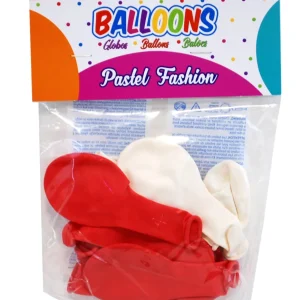 Ballonger Röd+Vit 12- Pack