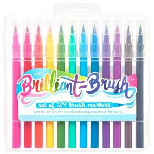 24-pack Tuschpennor med Penselspets - Brilliant Brush Markers