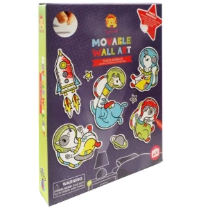 Aktivitets Kit Flyttbara Väggdekaler + 5 Tuschpennor - Space Animals