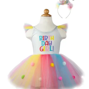 2-delat Set Klänning & Diadem Birthday Girl