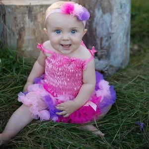 2-delat Set Kjol & Hårband Baby Rainbow Petticoat