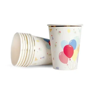 Pappersmuggar 8-pack Happy Birthday