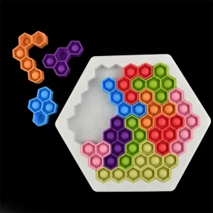 Pussel Hexagon Spel Pop it Bubble Block