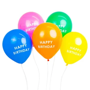 Ballonger 5-pack Happy Birthday Flerfärgade