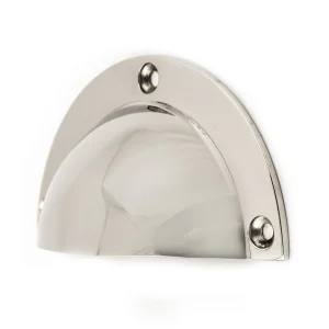 Skålhandtag förnicklad mässing 8,5 cm